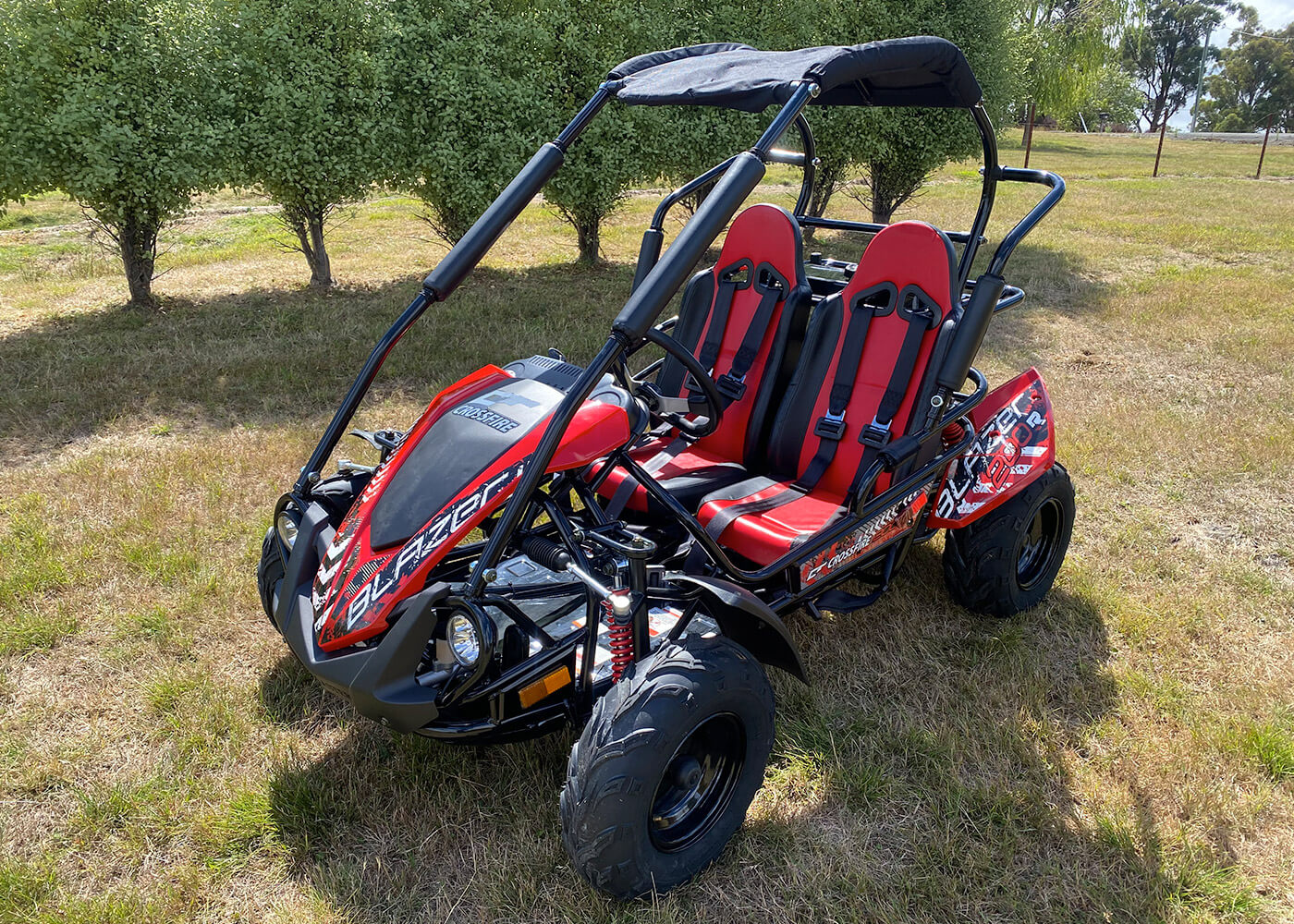 crossfire blazer 7hp kids 2 seater buggy new 3899 new in stock now — CROSSFIRE BLAZER 7HP – KIDS 2 SEATER BUGGY – NEW – $3899 – NEW IN STOCK NOW